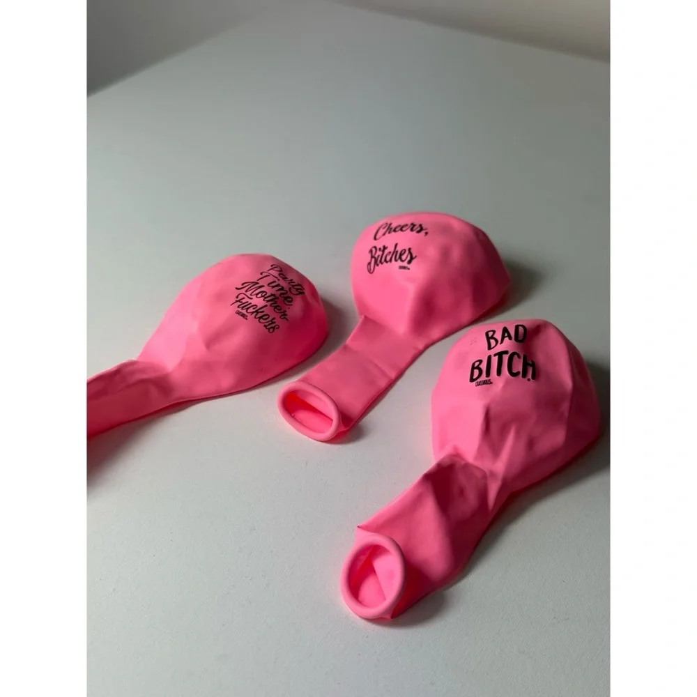 Neon Pink Funny Party Balloons Set of 3 Bachelorette Birthday Decor Crassholes